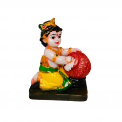 Krishna Makhan Kanha Idol Statue Height 4 Inches for decor of home mandir (Polyresin Fiber, Multicolor) (₹550)