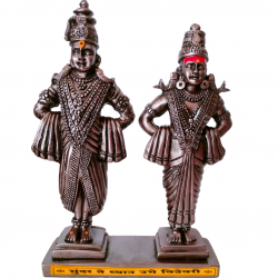 Vitthal Rukmini Idol Statue Height 9 Inches for decor of home mandir (Polyresin Fiber, Dark Grey metallic finish) (₹1200)