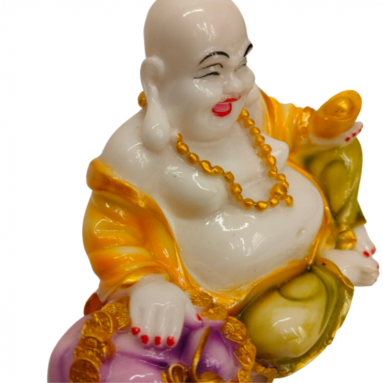 Laughing Buddha Idol Statue Showpiece for Home Decor height 5 inches (Poly Resin, Multicolour) (₹1200)