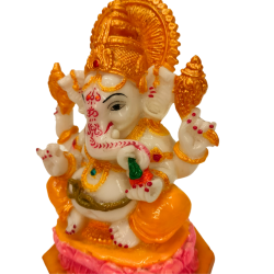 Ganesha Idol Height 5 Inches, Kamal Ganesh / Ganpati Religious Decorative Showpiece (Polyresin / Fiber) (₹785)