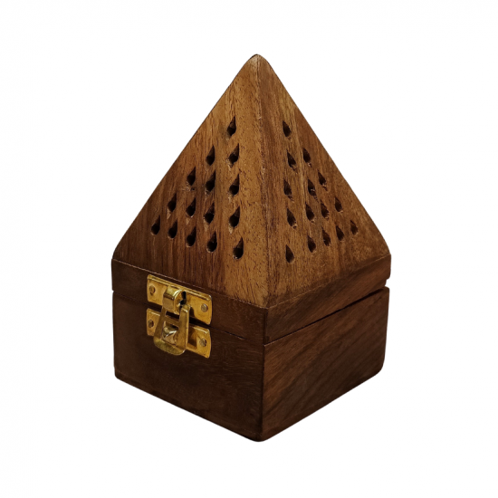 Handmade Wooden Dhoop Stick, Loban Sambrani Cup, Incense Cones Box Holder (Pyramid shaped) (₹180)