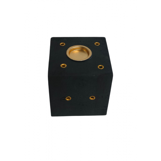 Handcrafted Wooden Incense Stick Holder/Agarbatti Stand/Agardaan (Dice shaped) (Black) Height 2 Inches (₹60)