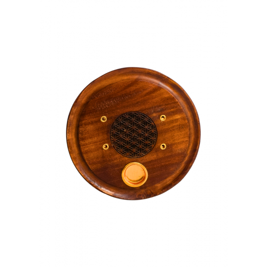 Handcrafted Wooden Agarbatti and dhoop Stand / Incense Holder 4 in diameter, Wooden Agarbatti Stand Plate (₹140)