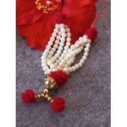 Handmade Moti Mala Artificial Pearl Garland / Necklace Ornament for Diety / Kanthi Haar for God Idols, Photos & Temple Decoration Multistring (₹15)