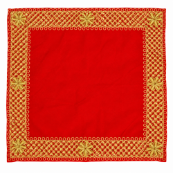 Embroidery Work Pooja chowki aasan kapda / Jari Altar Cloth for Pooja and Mandir (10 inch by 10 inch) (₹70)