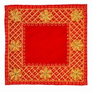 Embroidery Work Pooja chowki aasan kapda / Jari Altar Cloth for Pooja and Mandir (3 inch by 3 inch) (₹30)