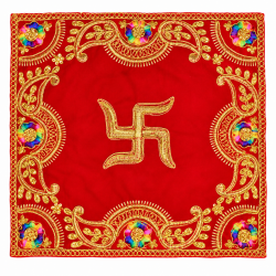 Embroidery Work Pooja chowki aasan kapda / Jari Altar Cloth for Pooja and Mandir (10.5 inch by 10.5 inch) (₹100)
