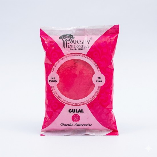 Parshv Enterprises Gulal Pouch 20gm | Traditional Gulal Powder for Hindu Puja, Holi and Religious Ceremonies (₹15)